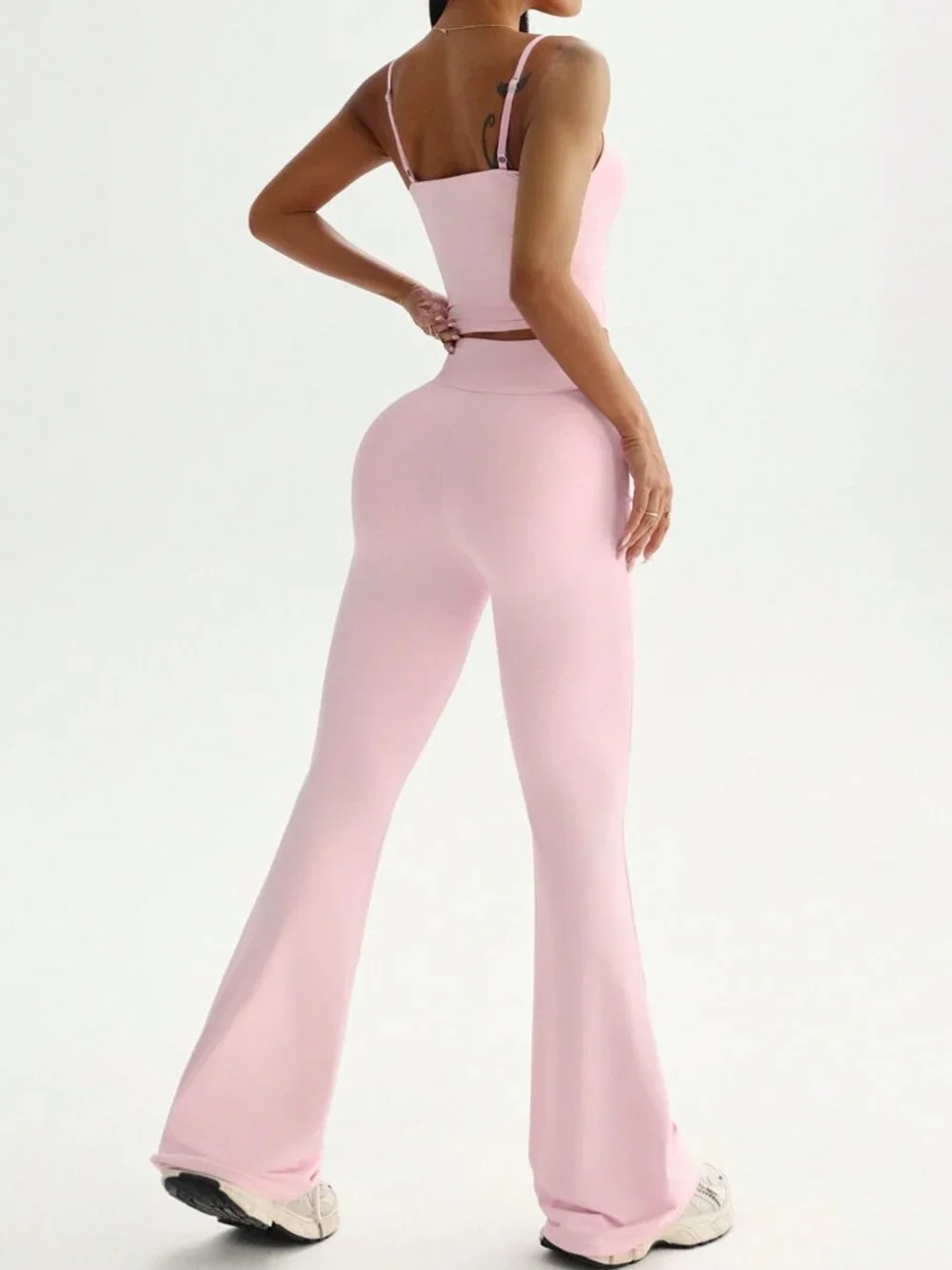 Pink Sporty Women's Pants, Top & Bra Set